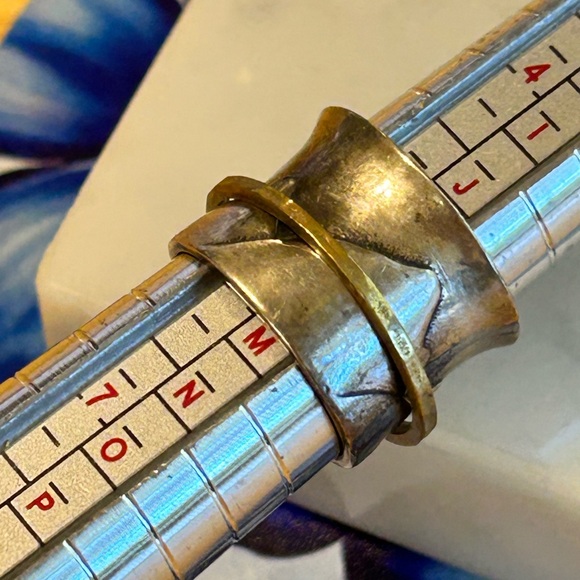 925 Sterling Silver Wide Spinner Ring  Mountains Mountain Scene  Size 6 #E109 - Picture 2 of 9